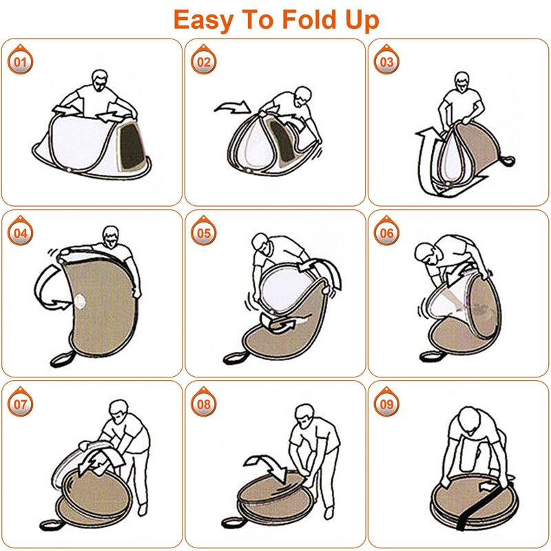 5-8 Person Pop Up Tent Waterproof Instant Setup With Mosquito Nets - 25.59x27.56x12.2in