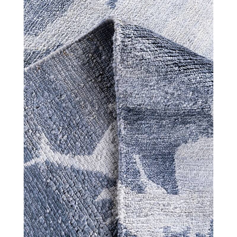 Modern One-of-a-Kind Hand-Knotted Area Rug, Blue - 9' 2" x 11' 10"