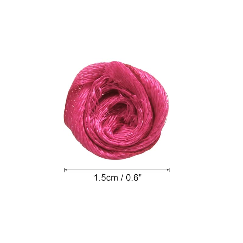 100pcs 1.5cm Mini Ribbon Roses for Crafts Artificial Fabric Flowers - Dark Rose Red