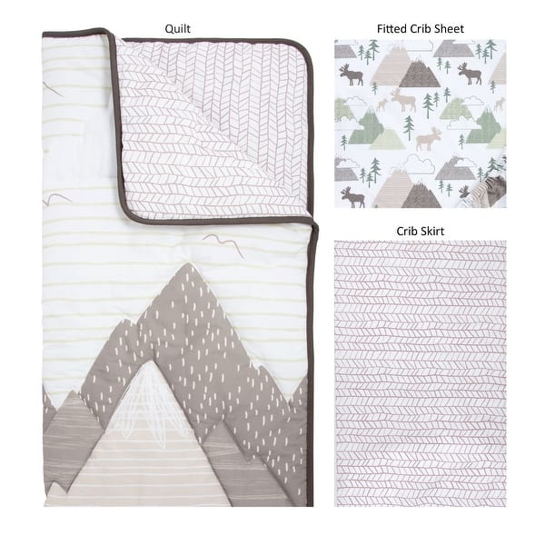 slide 2 of 5, Mountain Baby 3 Piece Crib Bedding Set