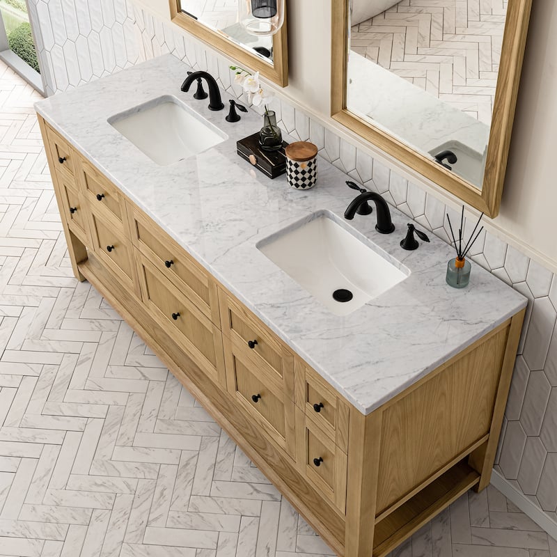 James Martin Vanities Breckenridge 72" Double Vanity, Light Natural Oak