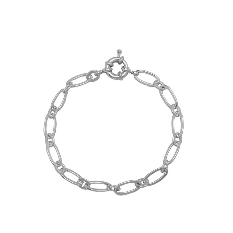 Victoria Townsend Silver Plated Thin Rolo Link Bracelet - 7.5 Inch - White
