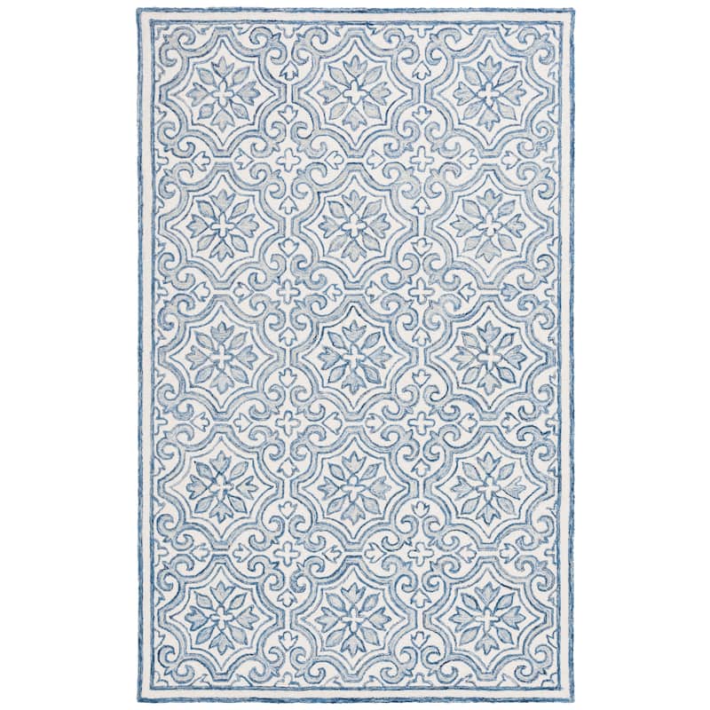 Lauren Ralph Lauren Handmade Elfur Contemporary Wool Rug - 8' x 10' - Navy/Ivory