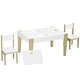 preview thumbnail 1 of 5, Qaba 3 Pcs Kids Table and Chair Set with Storage Under Tabletop, Activity Table and 2 Chairs, Kids Drawing Table White