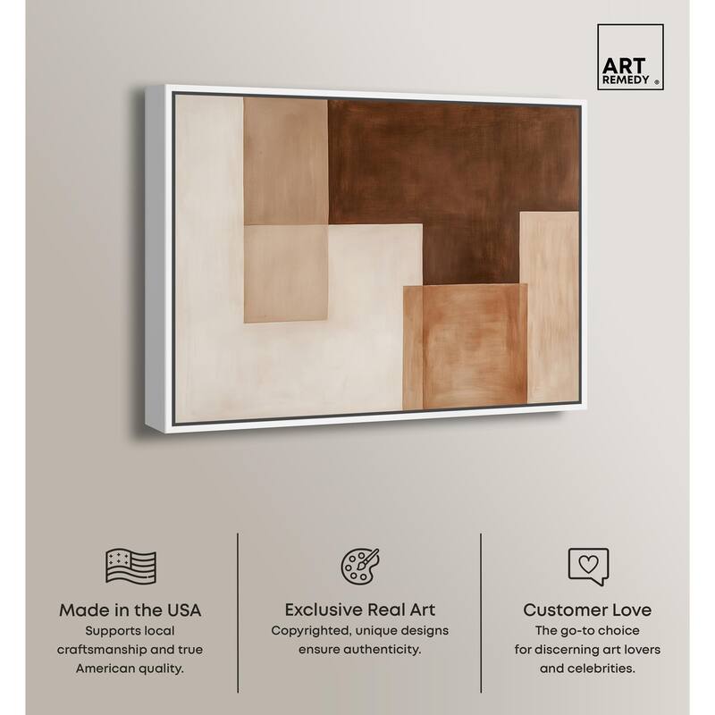 Cream and Brown Panels II Canvas by Art Remedy