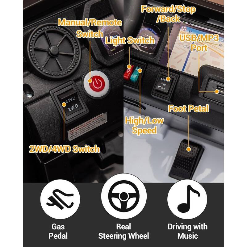 2-Seater Kids Electric Ride On Car Toy, Licensed Toyota LC250 for Kids Best Gifts