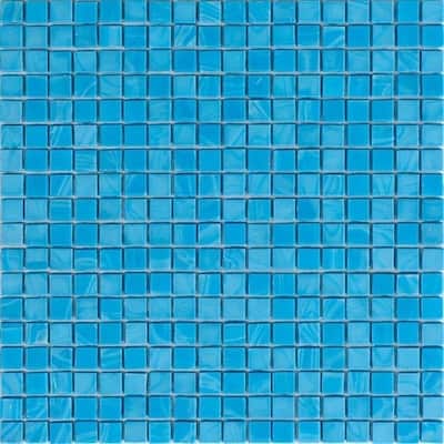 Apollo tile 12" x 12" Skosh Glossy Cerulean Blue Glass Tile (18.69 sq ft/case) - 20 Pack