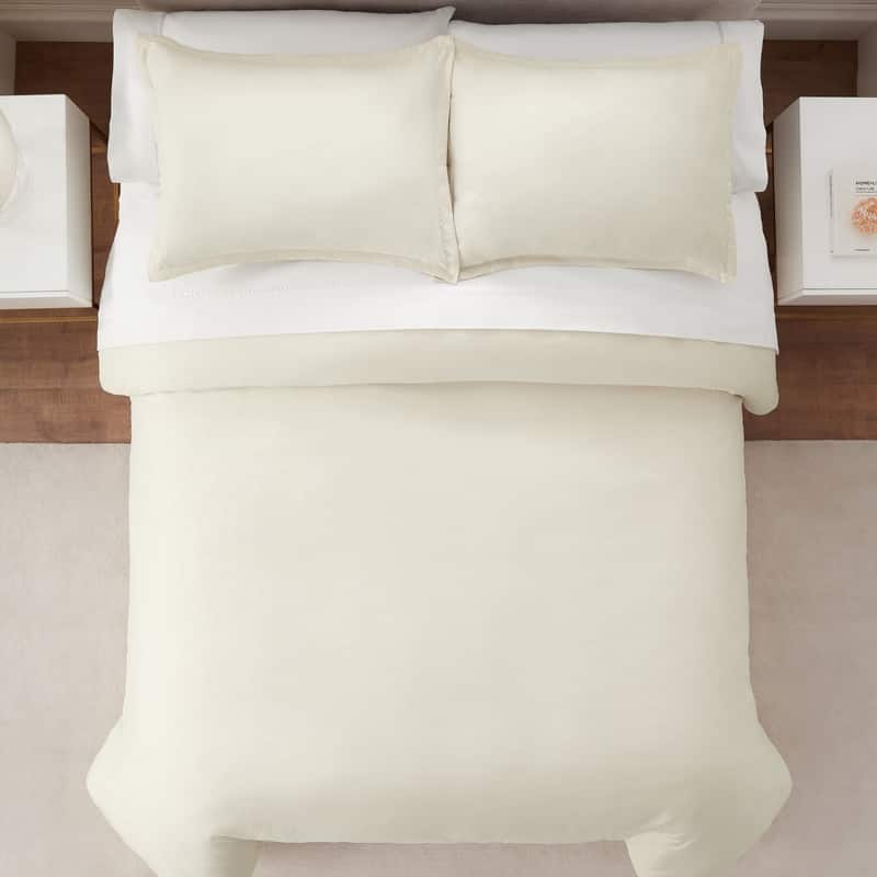 Serta Simply Clean Antimicrobial 3 Piece Duvet Set