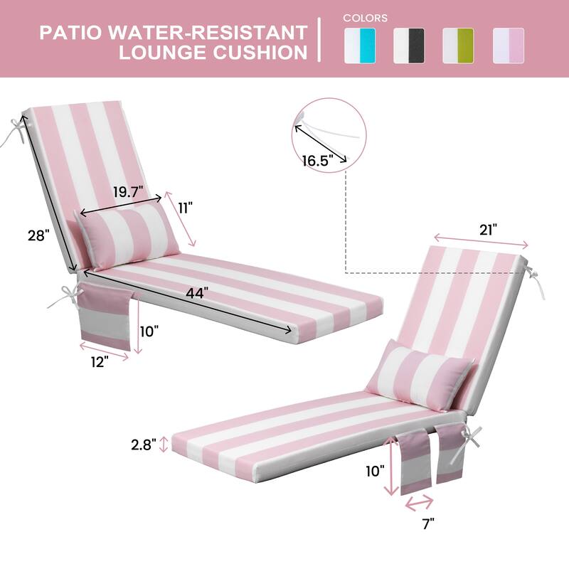 Pellebant Outdoor Lounge Chair Cushions with Pillow