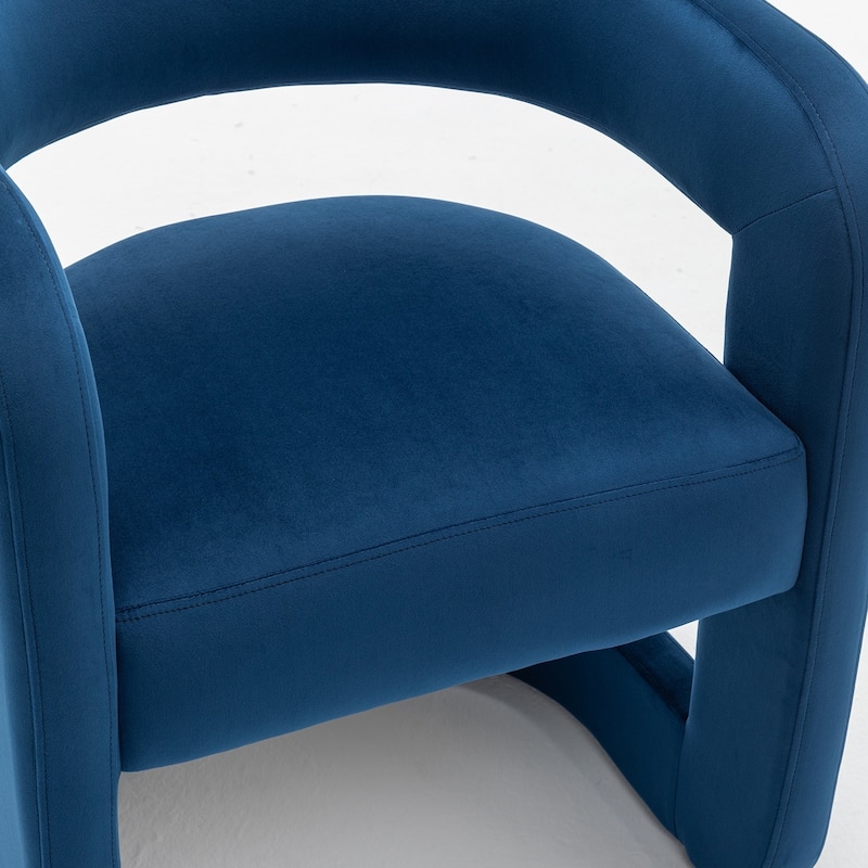 SEYNAR Modern Velvet E-Shaped Open Back Dining chair Set of 4