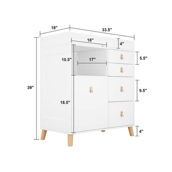 dimension image slide 1 of 3, Versatile Nursery Changing Station with Ample Storage - White Dresser