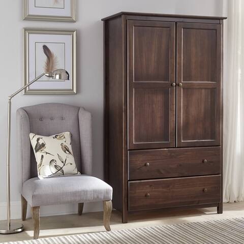 Grain Wood Furniture Shaker 2-Door Solid Wood Armoire