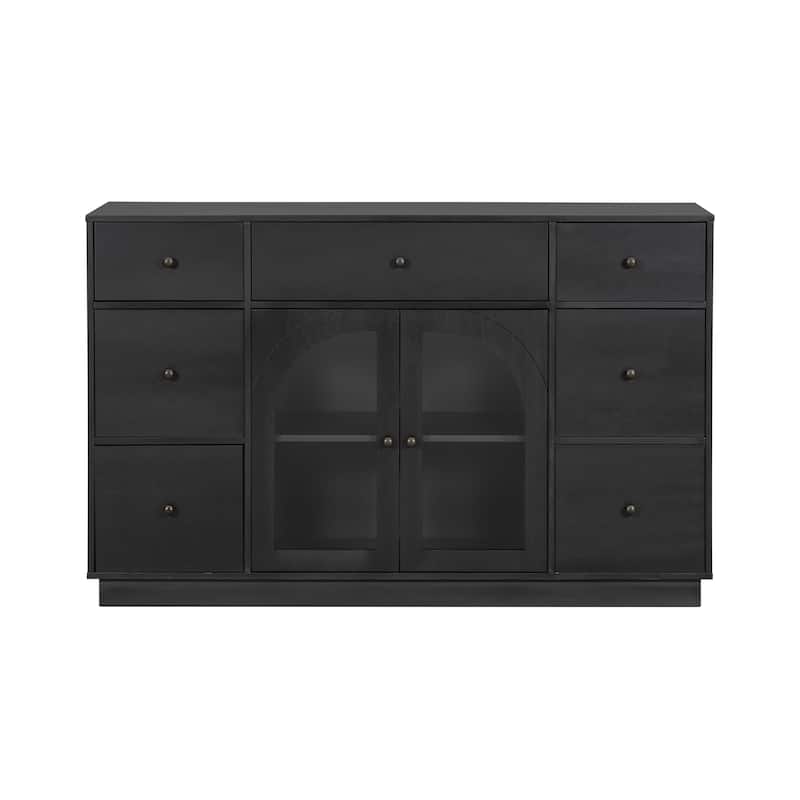 Christopher Knight Home - Arlo Cabinet with Storage for Living and Dining Room Entrance, Large Size with 2 Doors and 7 Drawers