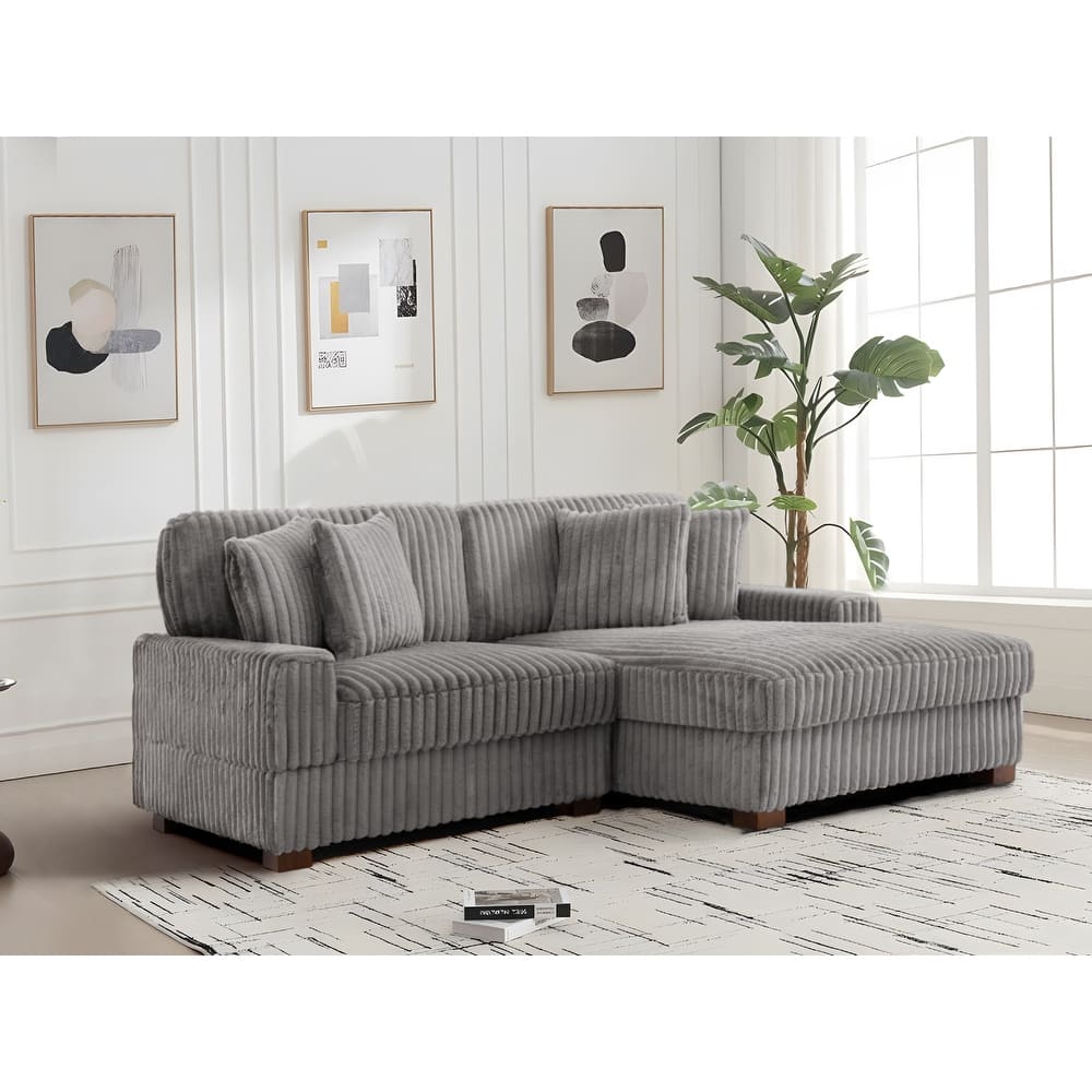 118.4"W Plush Modular Sectional Sofa with Pillows