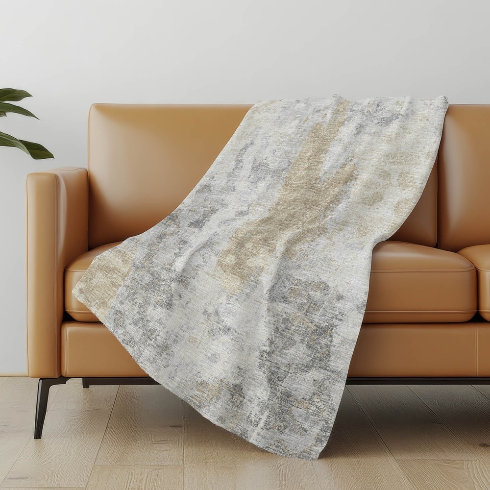 Premium Machine Washable ASB68 Abstract Modern Sherpa Throw Blanket