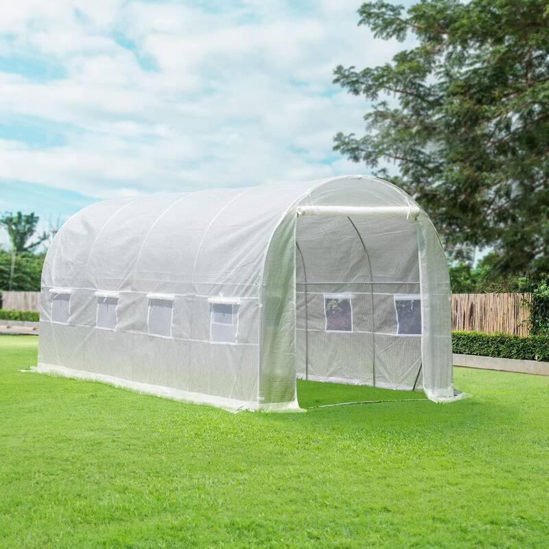 EROMMY Large Walk-in Greenhouse, Portable Greenhouse with 2 Roll-up Zippered Doors&20 Screen Windows, Tunnel Garden Plant