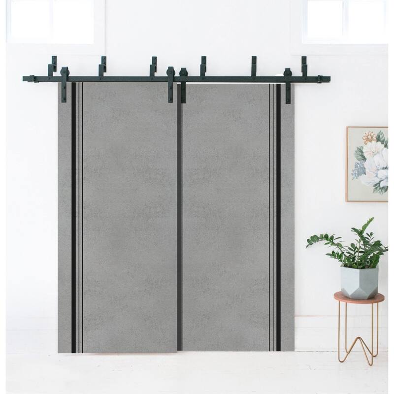 Slab Barn Door Panel 18 x 80 Planum 0011 Concrete with Sturdy Finished
