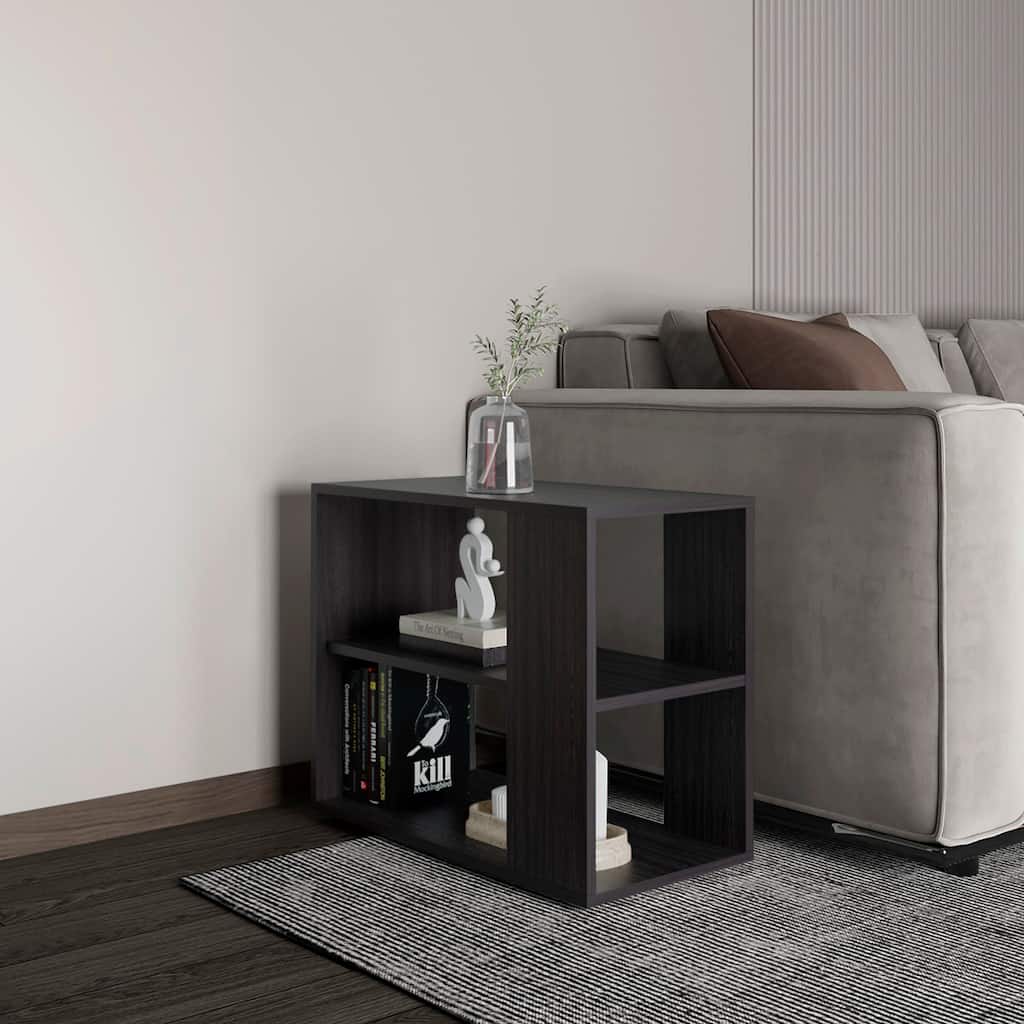 Modern Aesthetic Sideboard Table, 4 Legs, 2 Shelves with durable materials,Easy Assembly