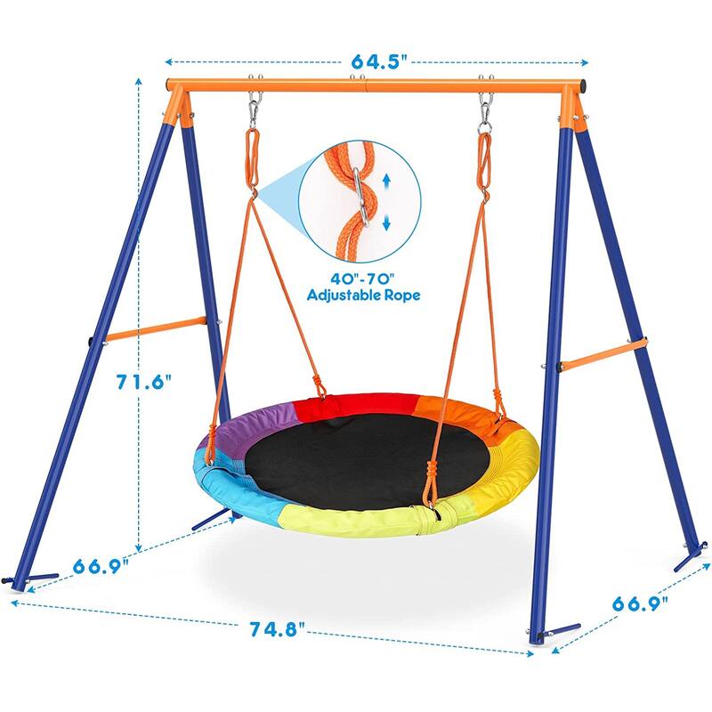Saucer Swing with Stand for Kids Outdoor 440lbs Swing Set Heavy-Duty - 40 in