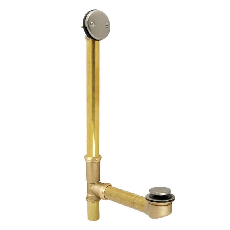 Made To Match 16" Bathtub Waste and Overflow Drain - Brushed Nickel