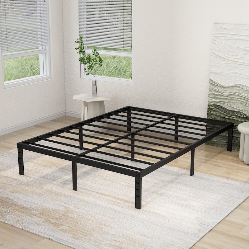 NNV 14" 3500 lbs Heavy Duty Bed Frame, Duty Steel Slat Metal Bed Frame