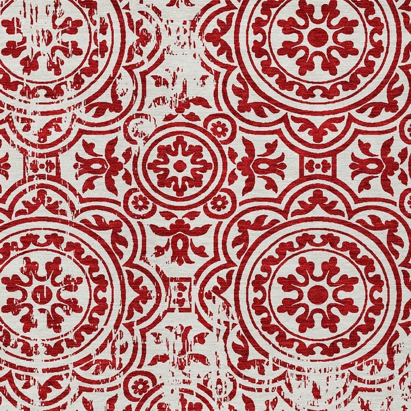 HomeRoots Medallion Transitional Rectangle Outdoor Rug