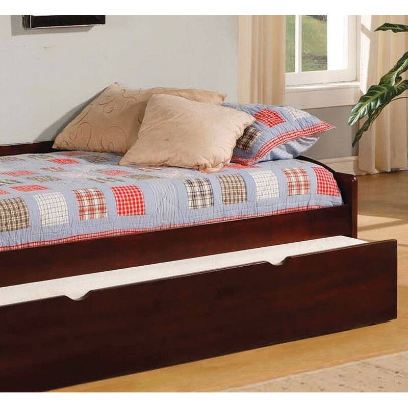 Traditional Cherry Finish Daybed with Twin Trundle and Slat Kit Included