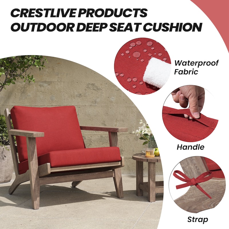 24" x 24" Outdoor Deep Seat Chair Cushion Set