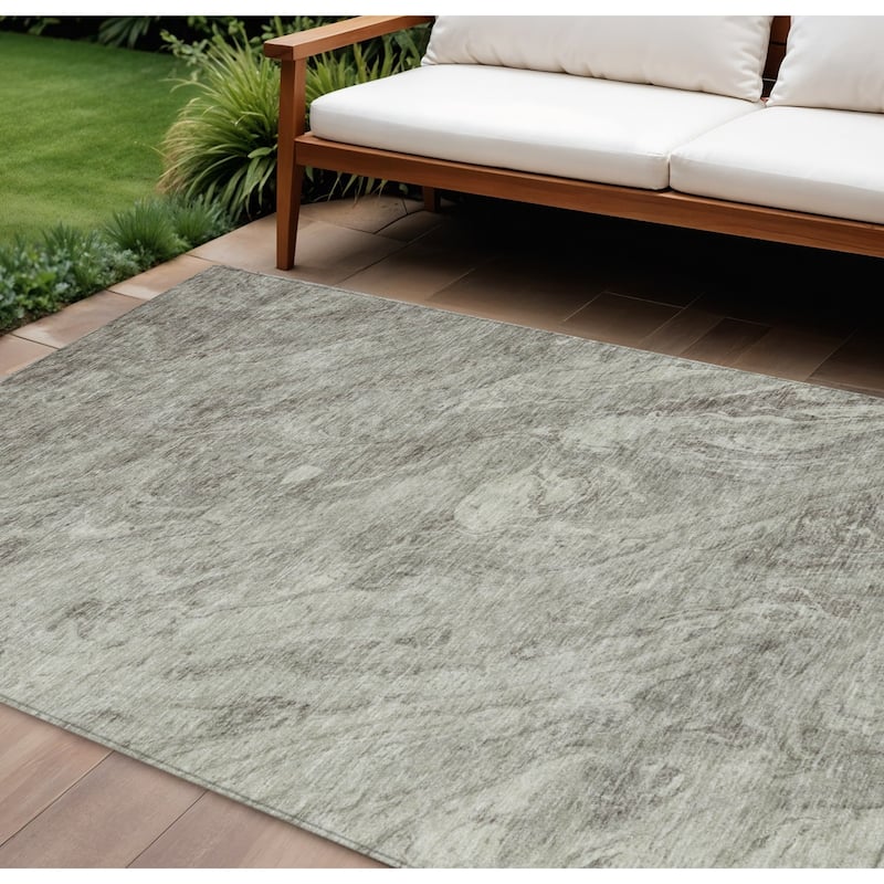 HomeRoots Abstract Transitional Rectangle Outdoor Rug - 9' X 12'