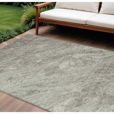 HomeRoots Abstract Transitional Rectangle Outdoor Rug