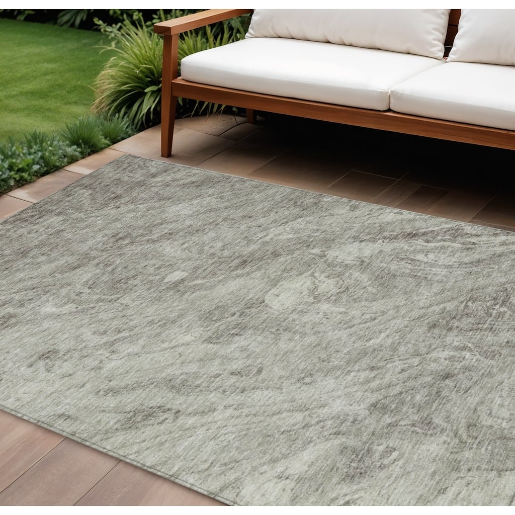 HomeRoots Abstract Transitional Rectangle Outdoor Rug