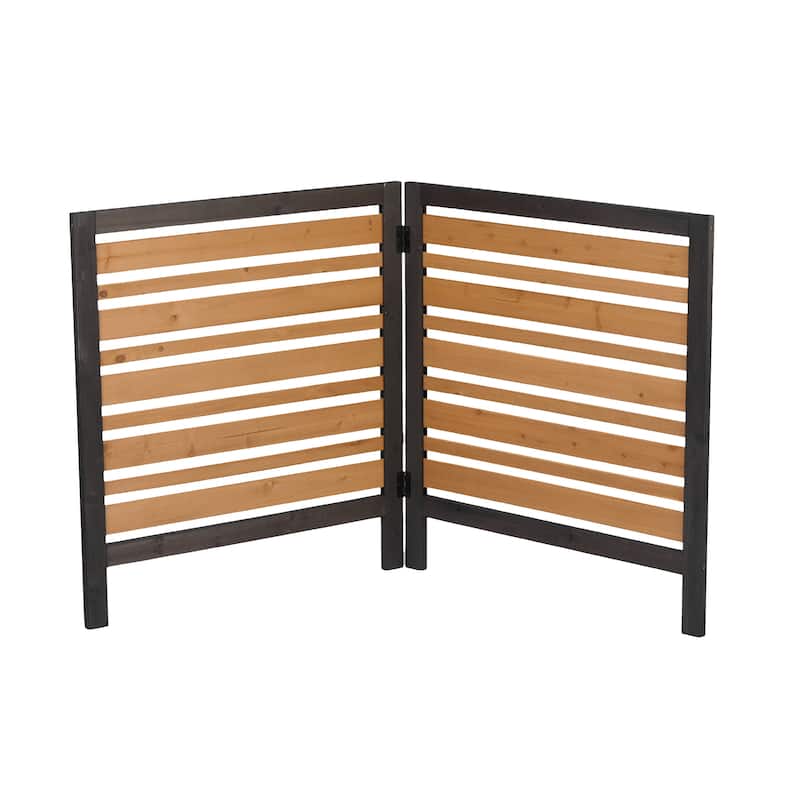 2-Panel Outdoor Air Conditioner Fence Screen, Outside Wood Privacy Fence, Backyard Garden Patio 38" W x 42" H