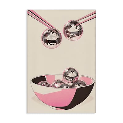 Stupell Disco Bowl Meal with Chopsticks Canvas Wall Art Design By Arlington Prints