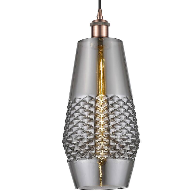 Innovations Lighting 516-1P-17-7 Windham Pendant Windham 7" Wide Mini - Antique Copper / Smoked