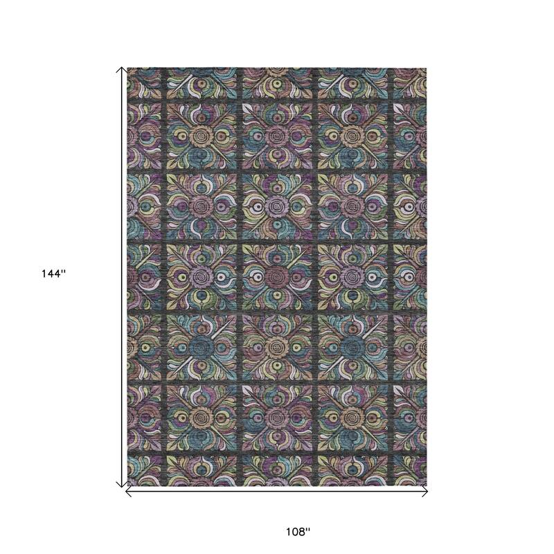 HomeRoots Medallion Transitional Rectangle Outdoor Rug