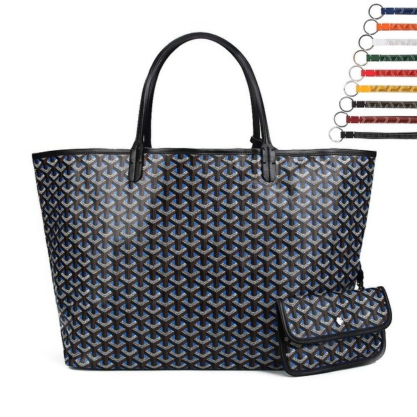 blue designer tote bag