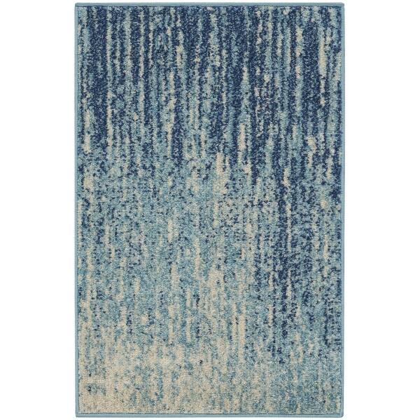 Navy and Light Blue Abstract Rug Bed Bath & Beyond 34190391