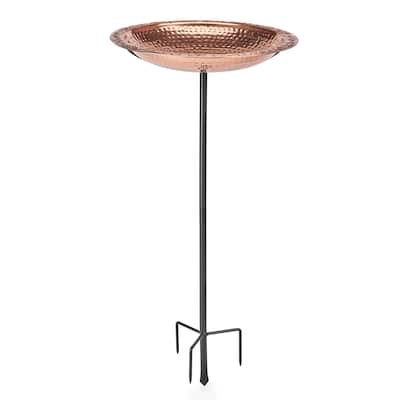 Pure Copper 18" Bird Bath on Garden Pole By Good Directions