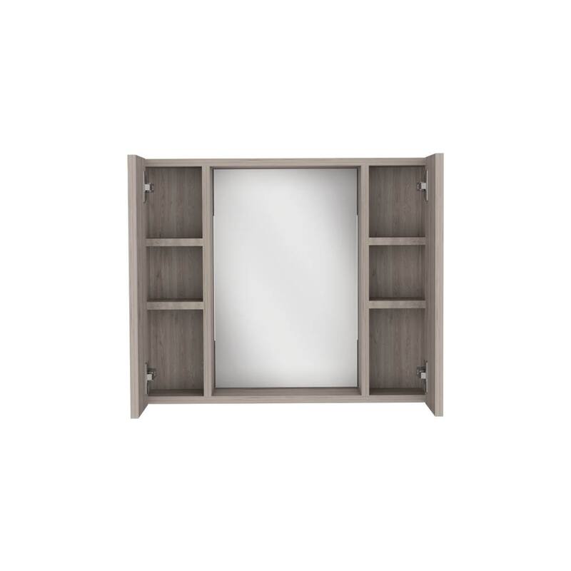 Medicine Cabinet, Double Door, Mirror, One External Shelf