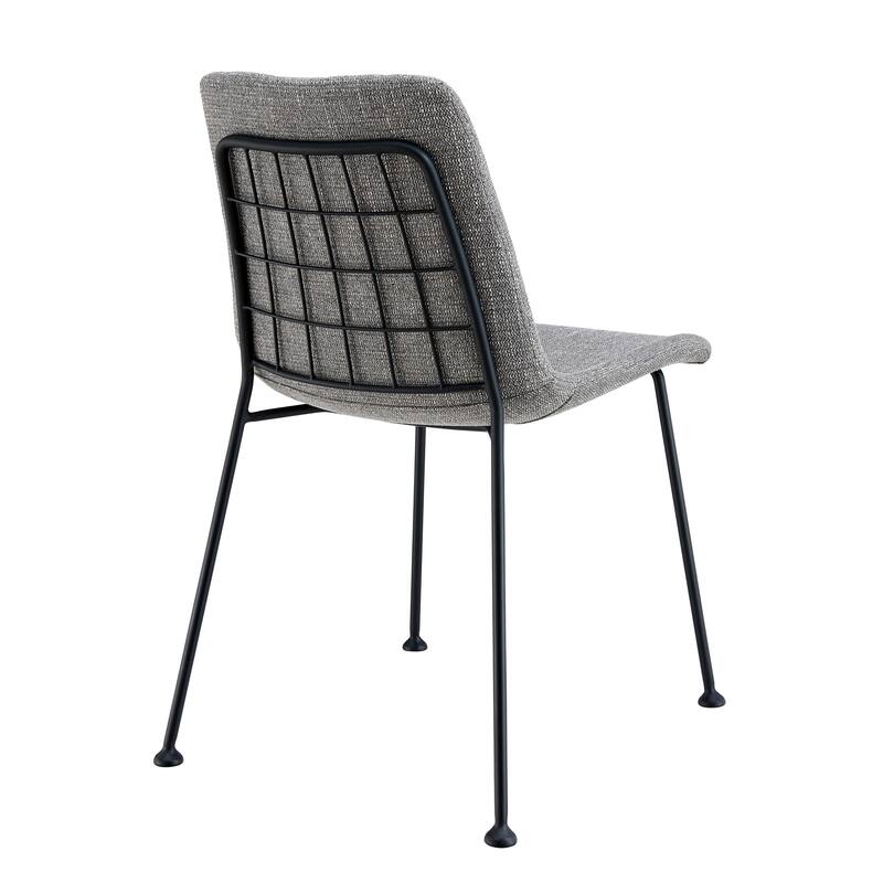 Elma Side Chair in Black Fabric with Matte Black Frame and Legs - Set of 2