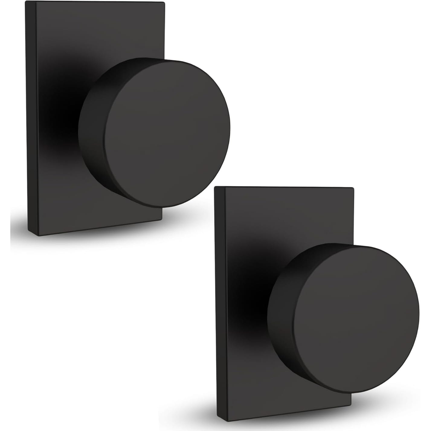 Mega Handles LAURA Dummy Round Door Knob with Slim Square Plate | Non-Turning, Reversible Handing | Easy to Install