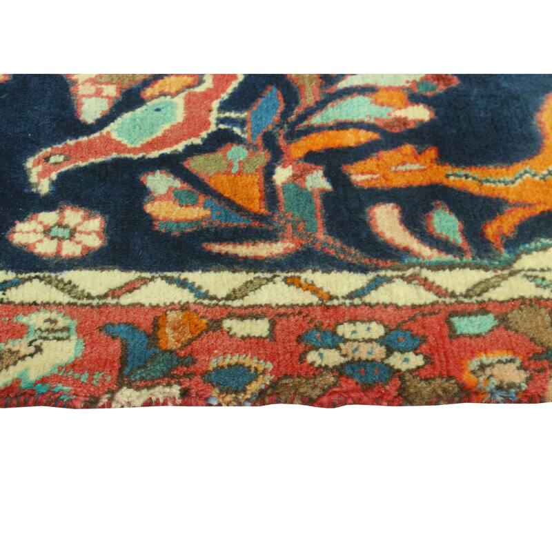 Fine Vintage Distressed Alera Navy/Rust Runner - 3'0" x 8'10"