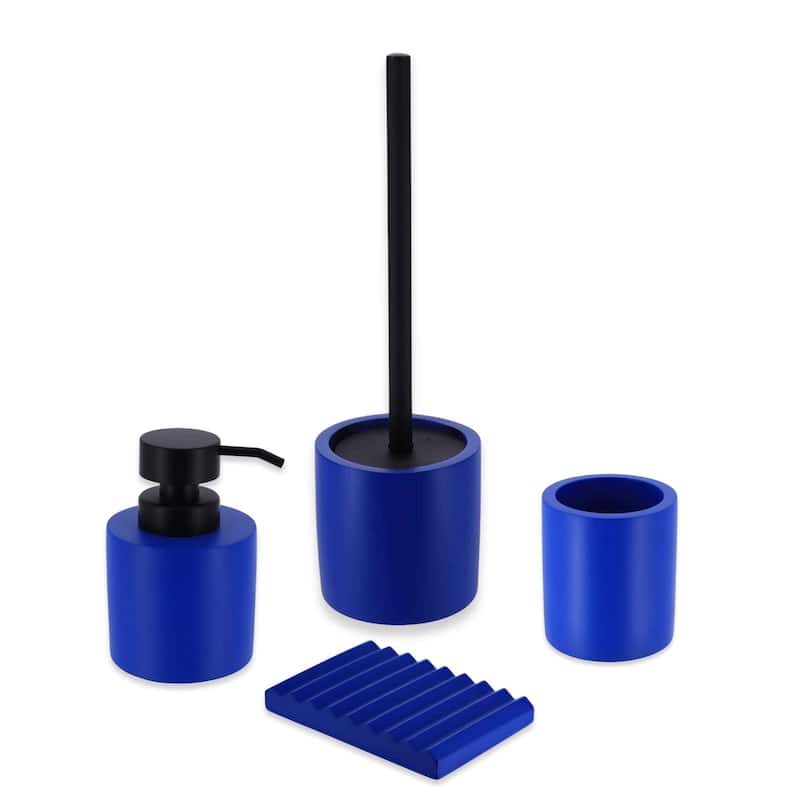 Concrete Cement Bathroom Accessories, 4-Piece Set - N/A