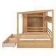 preview thumbnail 91 of 97, House Platform Bed with Open Pent Roof, Built-in Wardrobe, 4 Side Compartments, 3 Top Shelves, 2 Drawers, Curtain Fabric