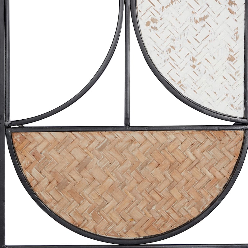 Metal Geometric Carved Designs Home Wall Decor - Set of 2 Brown - Roche River Decor