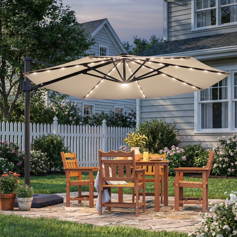 Sonkuki Outdoor 10FT LED Patio umbrella for Garden - Sand