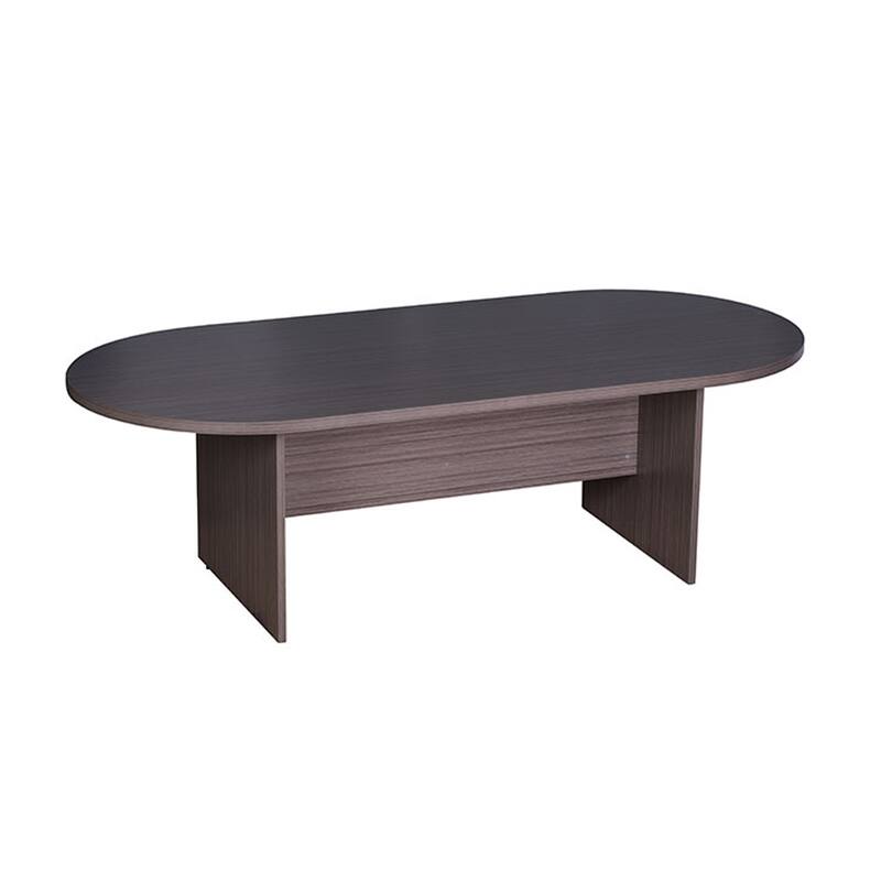 Mike 95 Inch Oval Conference Table with Panel Legs, Driftwood Gray