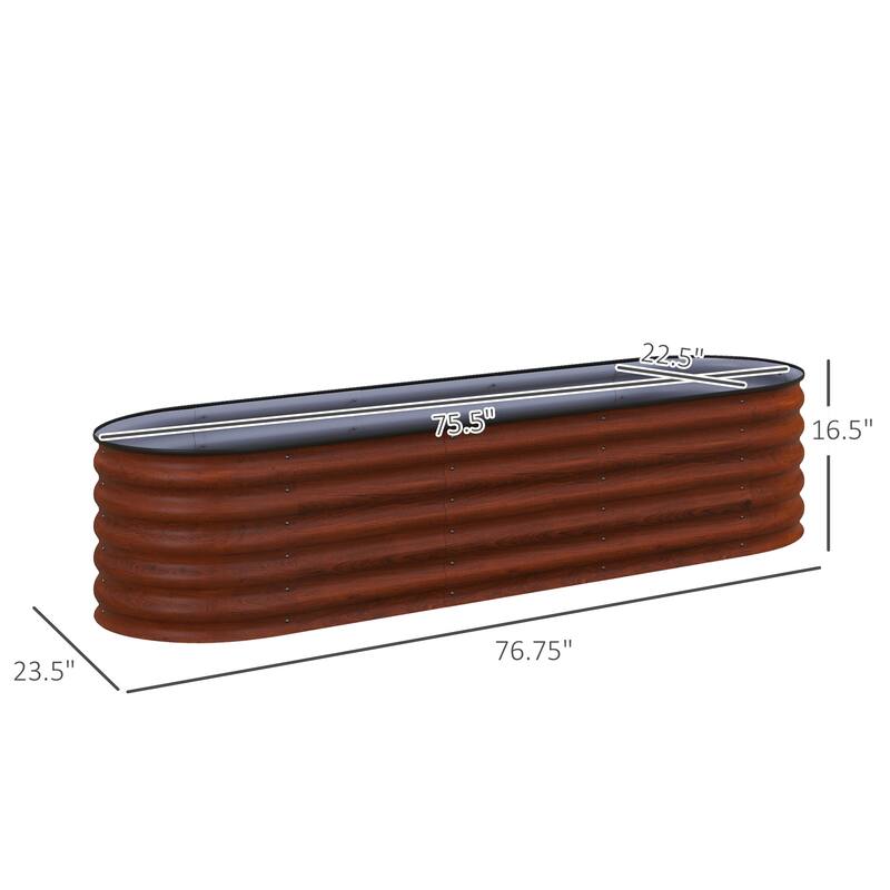 Outsunny 6.5' x 2' x 1.4' Galvanized Raised Garden Bed Kit