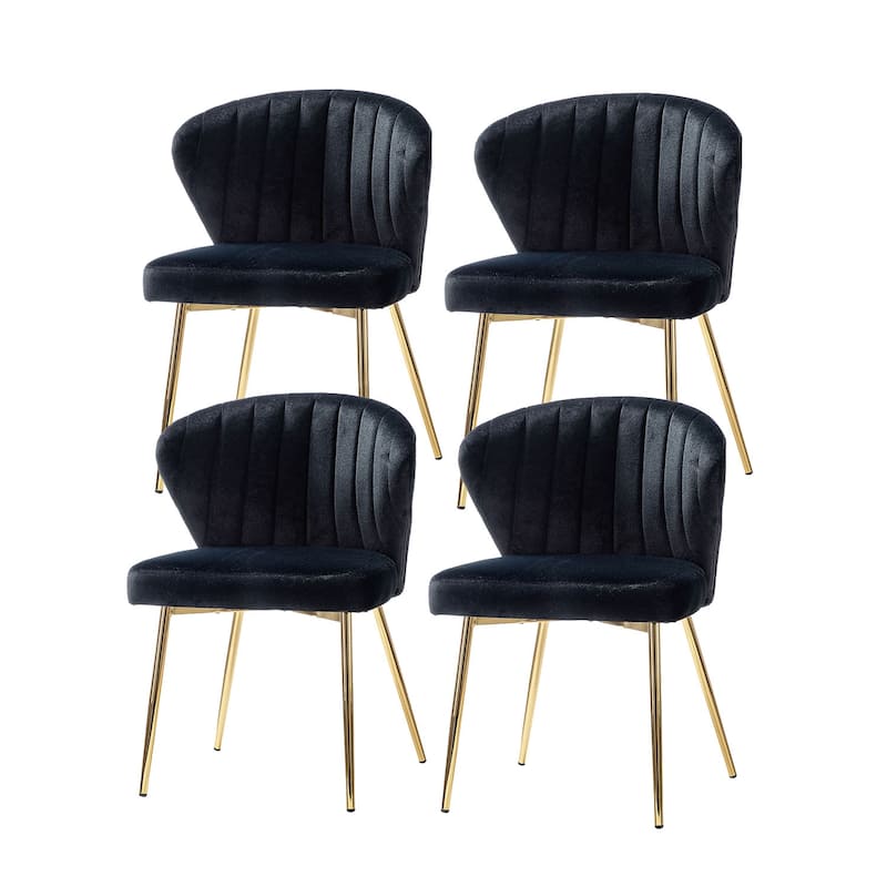Barbara Side Chair with Metal Base Set of 4 by HULALA HOME