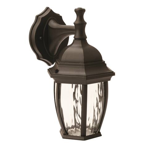 Clark 1-light Black LED Outdoor Sconce, Clear Glass Shade